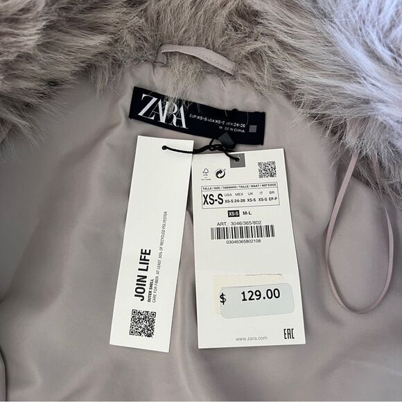 ZARA Faux Fur Vest in Beige - XS-S - Picture 6 of 7